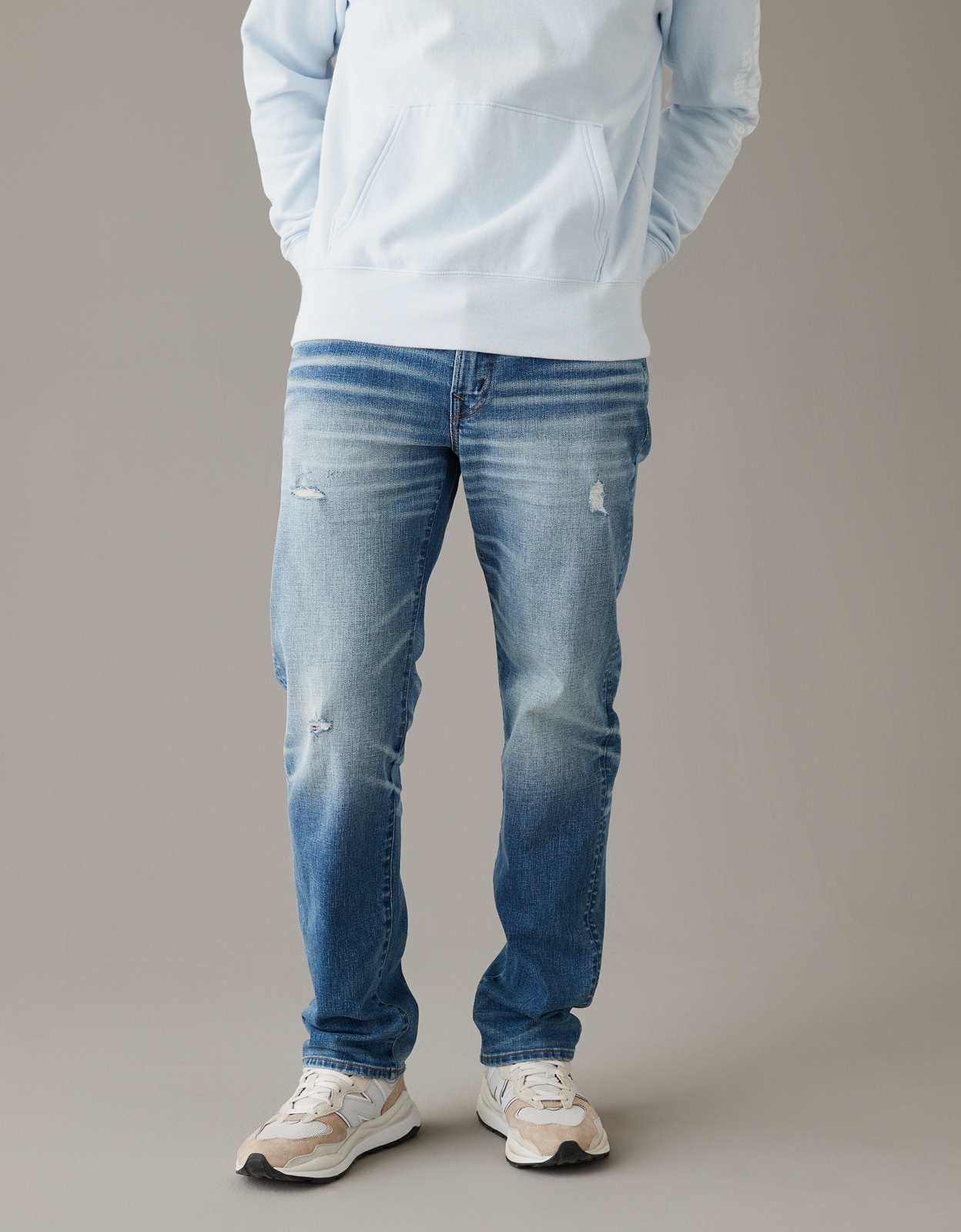 Shop AE AirFlex+ Distressed Slim Straight Jean online | American Eagle ...