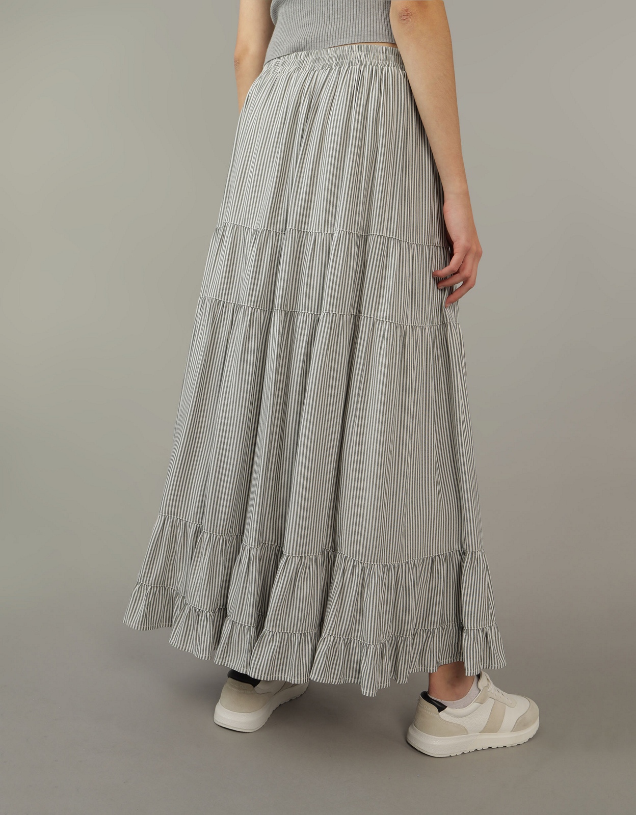 Stripe tiered maxi skirt sales