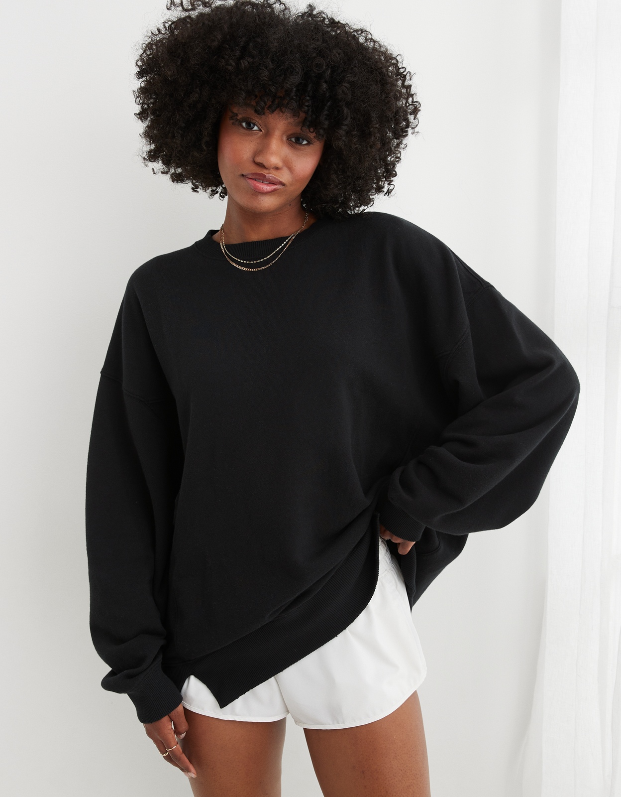 Aerie black sweatshirt deals