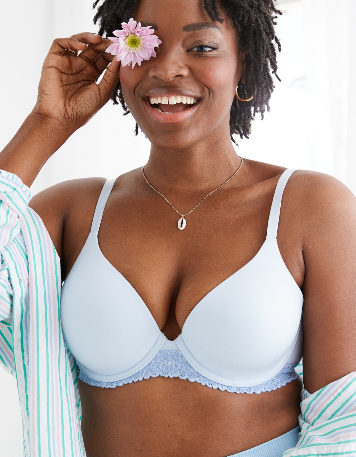 Shop Aerie Real Sunnie Full Coverage Lightly Lined Blossom Lace Bra online