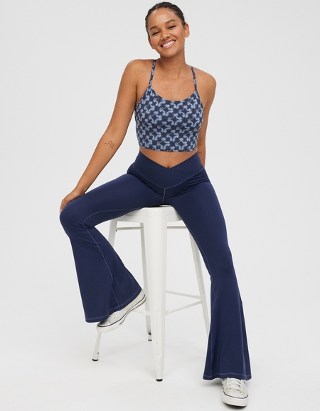 Pants & Jumpsuits, Offline By Aerie Real Me High Waisted Crossover Flare  Legging True Black