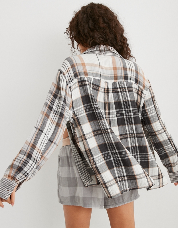 Shop Aerie Flannel Pajama Shirt online