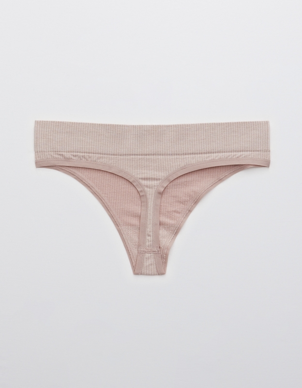 Shop Aerie Ribbed Seamless Thong Underwear online